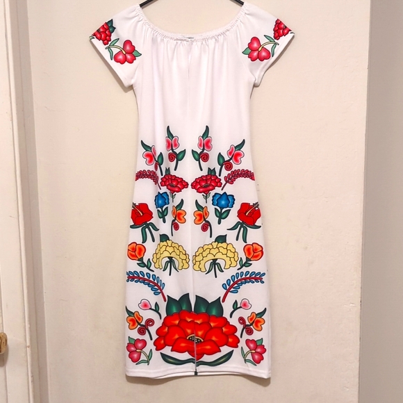 White floral dress size medium - Picture 2 of 8
